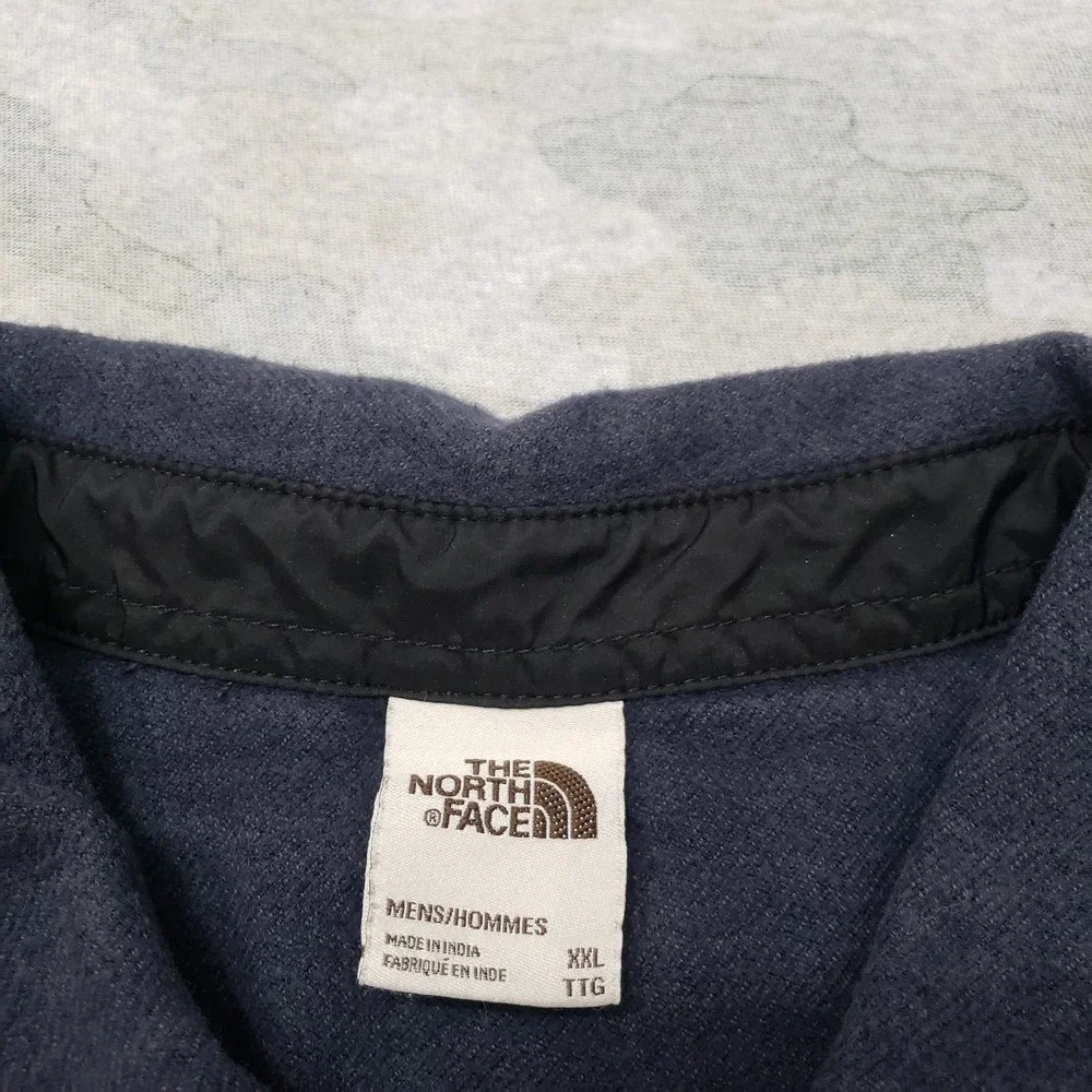 the North Face Shirt Mens 2XL Blue Pockets Long Sleeve Button-Up Chamois Outdoor